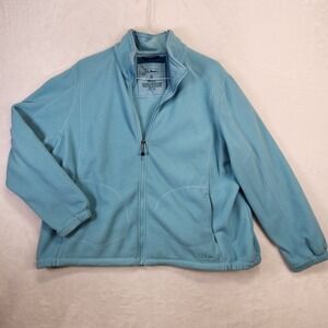 L.L.Bean Women's Blue Fleece Jacket Full Zip Size 3X Cozy Outdoor Active